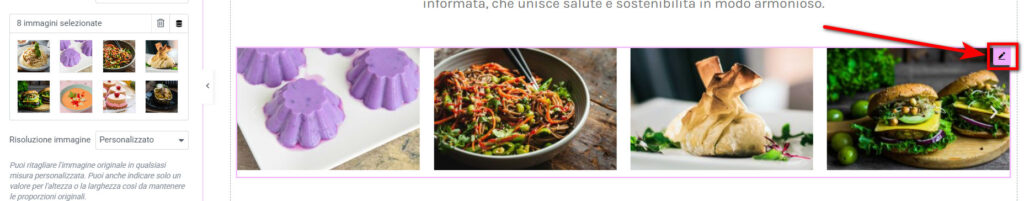 Impostazioni del Carosello di immagini