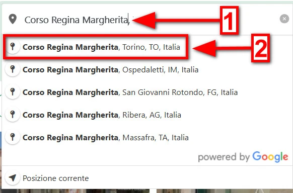 Cerca un indirizzo specifico