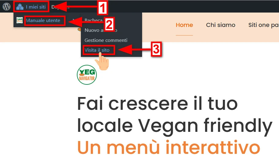 Come accedere al sito passando dal network
