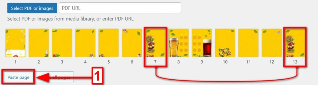 Incolla una pagina del flipbook