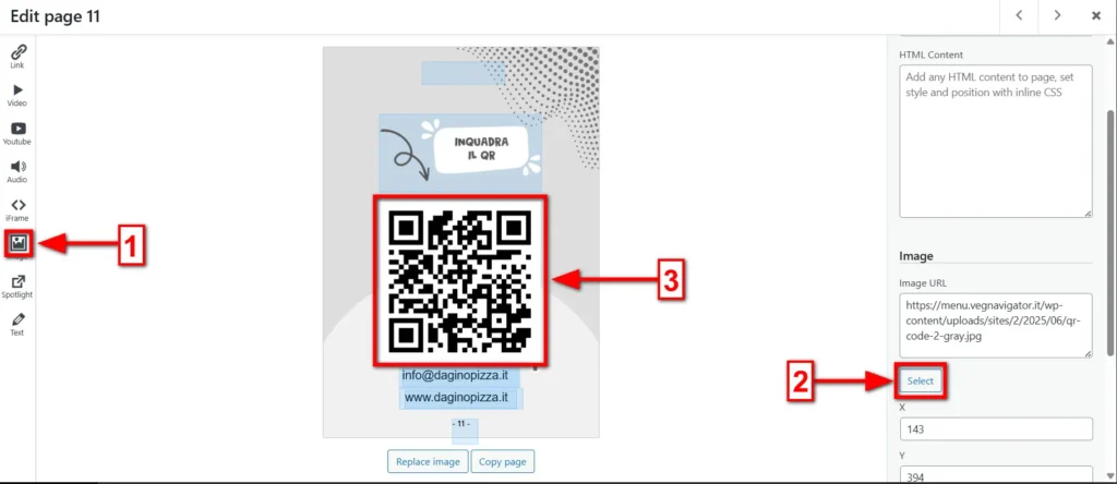 Inserire un'immagine con QR Code
