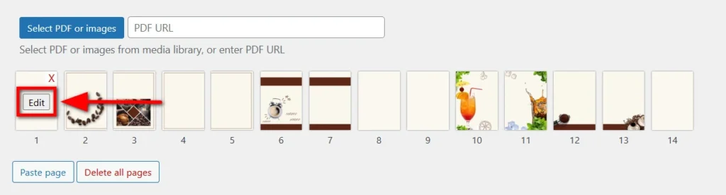 Modifica di una delle pagine del flipbook interattivo 3D