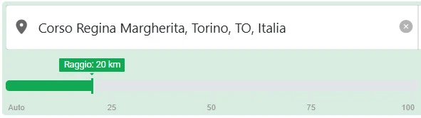 Raggio di ricerca con indirizzo specifico