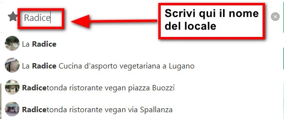 Ricerca con nome locale