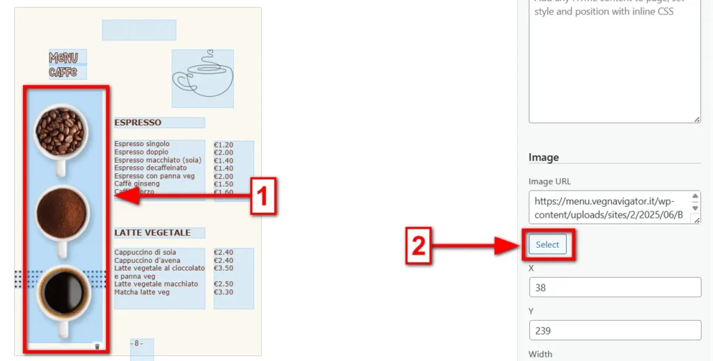 Sostituzione di un'immagine nel Flipbook 3D