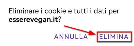 Eliminare i cookie